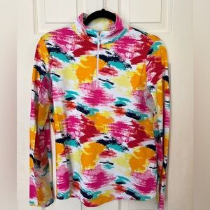 IBKÜL Golf | Long Sleeve Quarter Zip Mock Neck Top | UPF 50